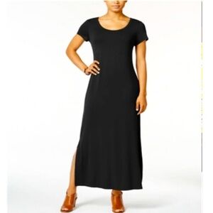 Style & Co Black Sheath Maxi Dress with Slit